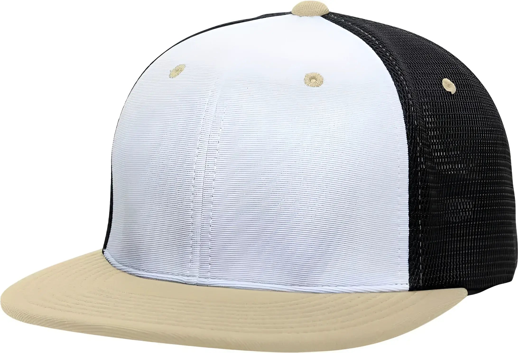 Pacific Headwear ES341 Premium M2 Performance Trucker Flexfit Cap - White Black Vegas Gold - White Black / 6 3/8’’ - 6