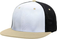 Pacific Headwear ES341 Premium M2 Performance Trucker Flexfit Cap - White Black Vegas Gold - White Black / 6 3/8’’ - 6