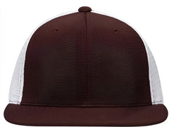 Pacific Headwear ES341 Premium M2 Performance Trucker Flexfit Cap - Maroon White