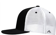 Pacific Headwear ES341 Premium M2 Performance Trucker Flexfit Cap - Black White
