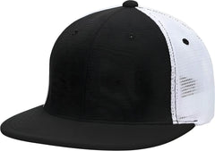 Pacific Headwear ES341 Premium M2 Performance Trucker Flexfit Cap - Black White - Black White / 6 3/8’’ - 6 7/8’’
