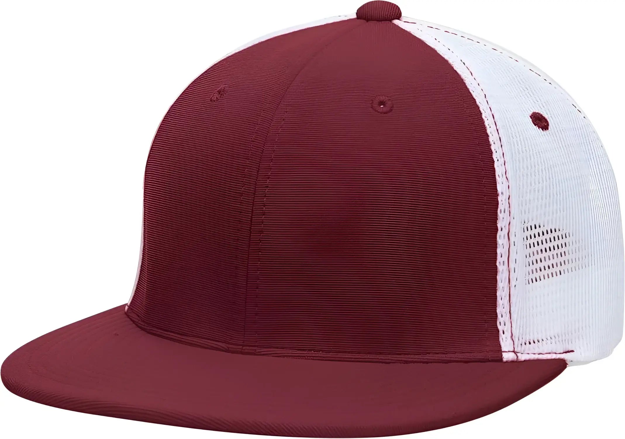 Pacific Headwear ES341 Premium M2 Performance Trucker Flexfit Cap - Maroon White - Maroon White / 6 3/8’’ - 6 7/8’’