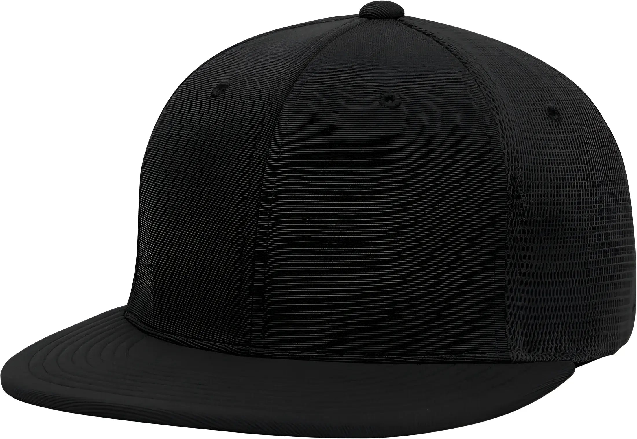 Pacific Headwear ES341 Premium M2 Performance Trucker Flexfit Cap - Black - Black / 6 3/8’’ - 6 7/8’’