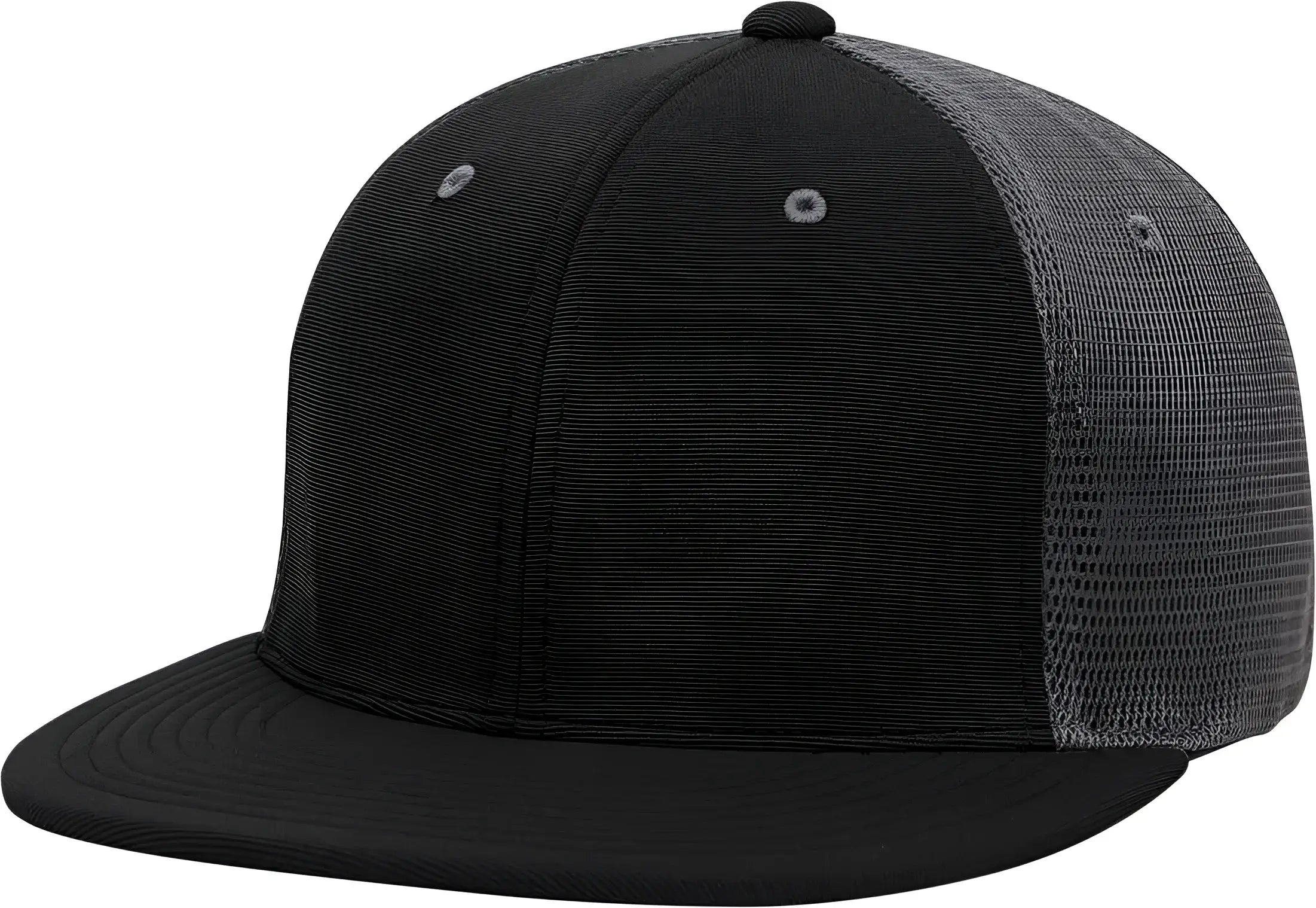 Pacific Headwear ES341 Premium M2 Performance Trucker Flexfit Cap - Black Graphite - Black Dark Gray / 6 3/8’’ - 6 7/8’’