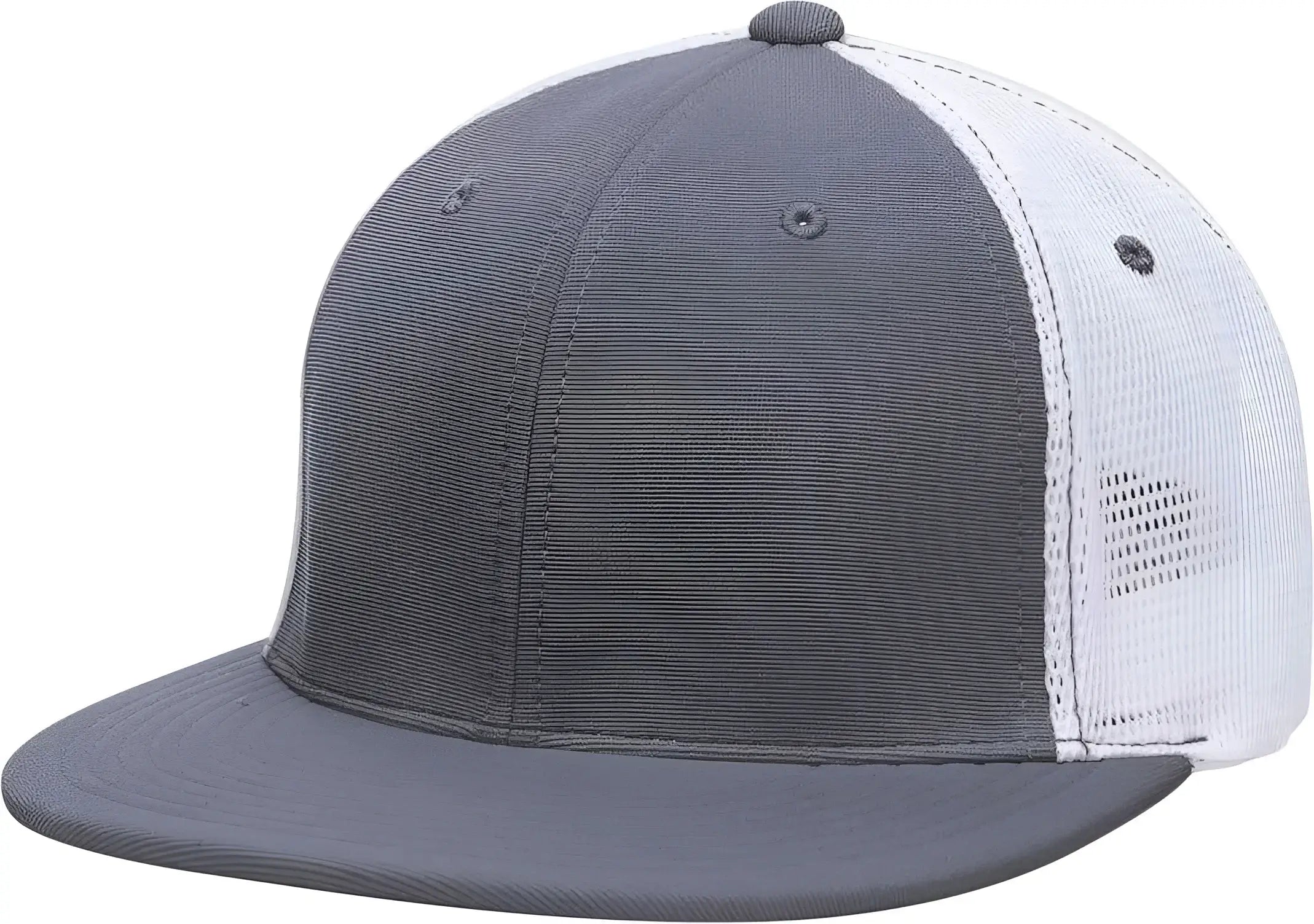Pacific Headwear ES341 Premium M2 Performance Trucker Flexfit Cap - Graphite White - Dark Gray White / 6 3/8’’ - 6 7/8’’