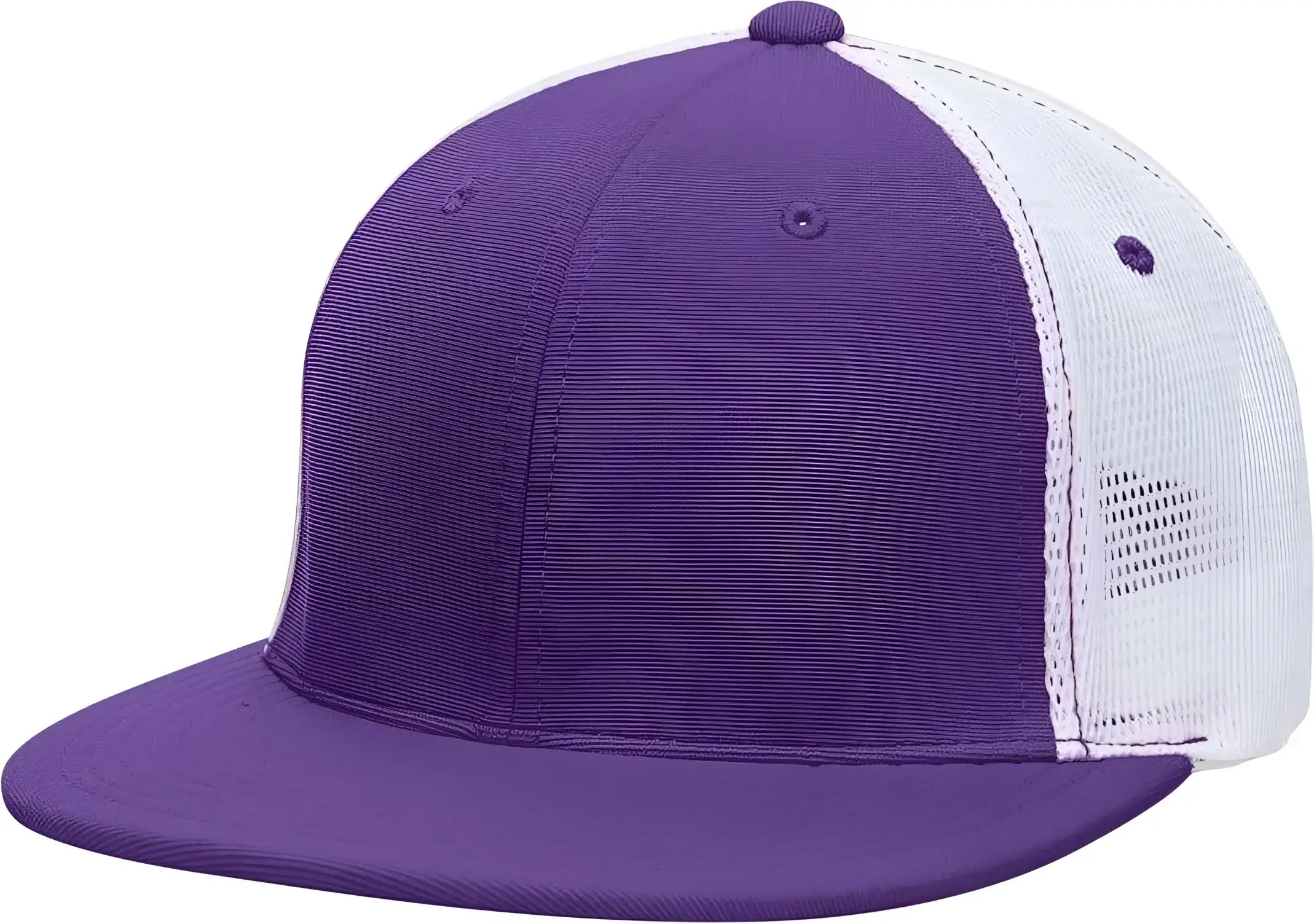 Pacific Headwear ES341 Premium M2 Performance Trucker Flexfit Cap - Purple White - Purple White / 6 3/8’’ - 6 7/8’’