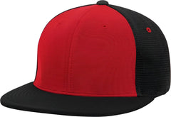 Pacific Headwear ES341 Premium M2 Performance Trucker Flexfit Cap - Red Black - Red Black / 6 3/8’’ - 6 7/8’’