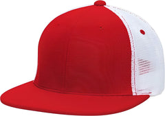 Pacific Headwear ES341 Premium M2 Performance Trucker Flexfit Cap - Red White - Red White / 6 3/8’’ - 6 7/8’’