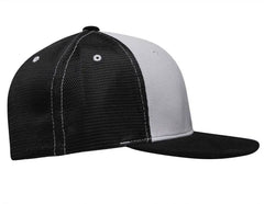 Pacific Headwear ES341 Premium M2 Performance Trucker Flexfit Cap - Silver Black