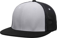 Pacific Headwear ES341 Premium M2 Performance Trucker Flexfit Cap - Silver Black - Light Gray Black / 6 3/8’’ - 6 7/8’’