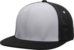 Pacific Headwear ES341 Premium M2 Performance Trucker Flexfit Cap - Silver Black - Light Gray Black / 6 3/8’’ - 6 7/8’’