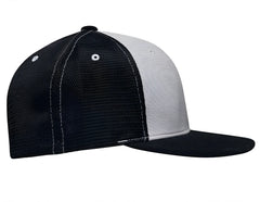 Pacific Headwear ES341 Premium M2 Performance Trucker Flexfit Cap - Silver Navy