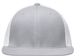 Pacific Headwear ES341 Premium M2 Performance Trucker Flexfit Cap - Silver White
