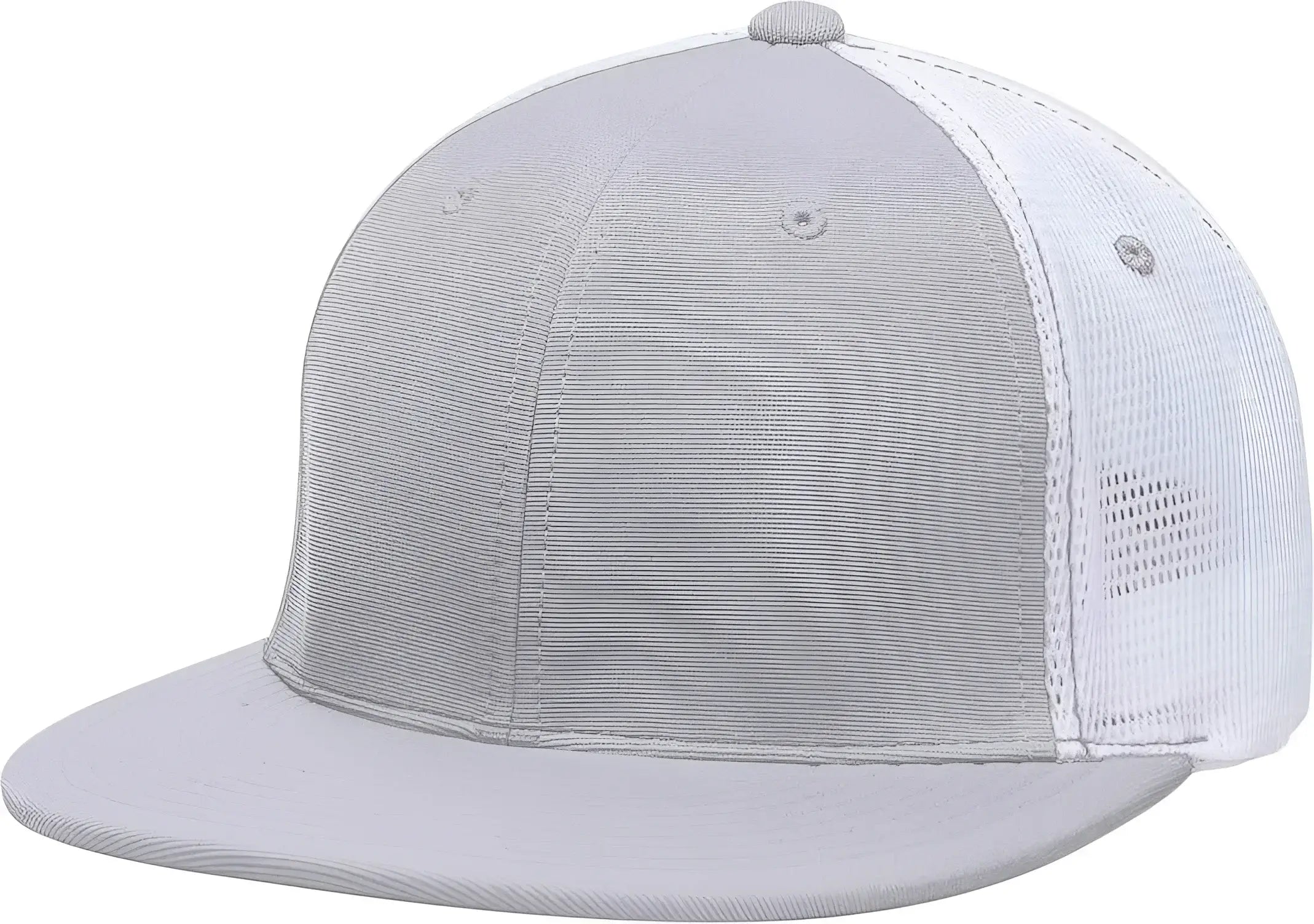 Pacific Headwear ES341 Premium M2 Performance Trucker Flexfit Cap - Silver White - Light Gray White / 6 3/8’’ - 6 7/8’’