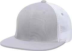 Pacific Headwear ES341 Premium M2 Performance Trucker Flexfit Cap - Silver White - Light Gray White / 6 3/8’’ - 6 7/8’’