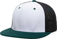 Pacific Headwear ES341 Premium M2 Performance Trucker Flexfit Cap - White Black Dark Green - White Black Forest / 6