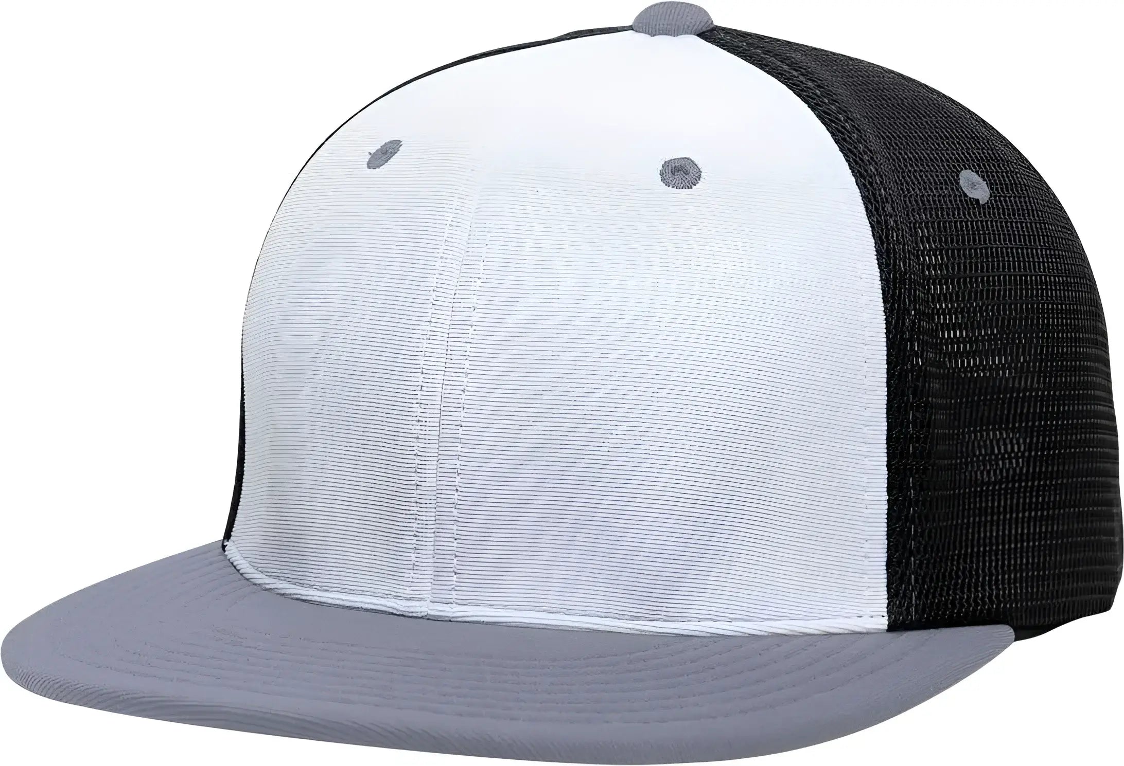 Pacific Headwear ES341 Premium M2 Performance Trucker Flexfit Cap - White Black Graphite - White Black Dark Gray / 6