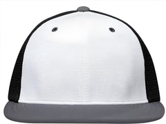 Pacific Headwear ES341 Premium M2 Performance Trucker Flexfit Cap - White Black Graphite