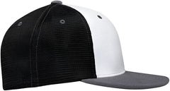 Pacific Headwear ES341 Premium M2 Performance Trucker Flexfit Cap - White Black Graphite