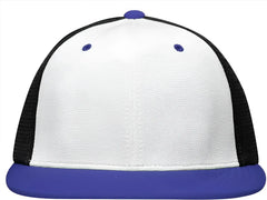 Pacific Headwear ES341 Premium M2 Performance Trucker Flexfit Cap - White Black Royal