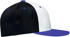 Pacific Headwear ES341 Premium M2 Performance Trucker Flexfit Cap - White Black Royal