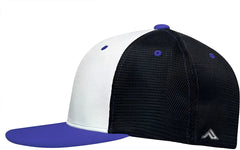 Pacific Headwear ES341 Premium M2 Performance Trucker Flexfit Cap - White Black Royal
