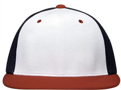 Pacific Headwear ES341 Premium M2 Performance Trucker Flexfit Cap - White Navy Red