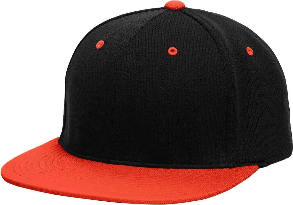 Pacific Headwear ES342 Premium P-Tec Performance Flexfit Cap - Black Orange - Black Orange / 6 3/8’’ - 6 7/8’’