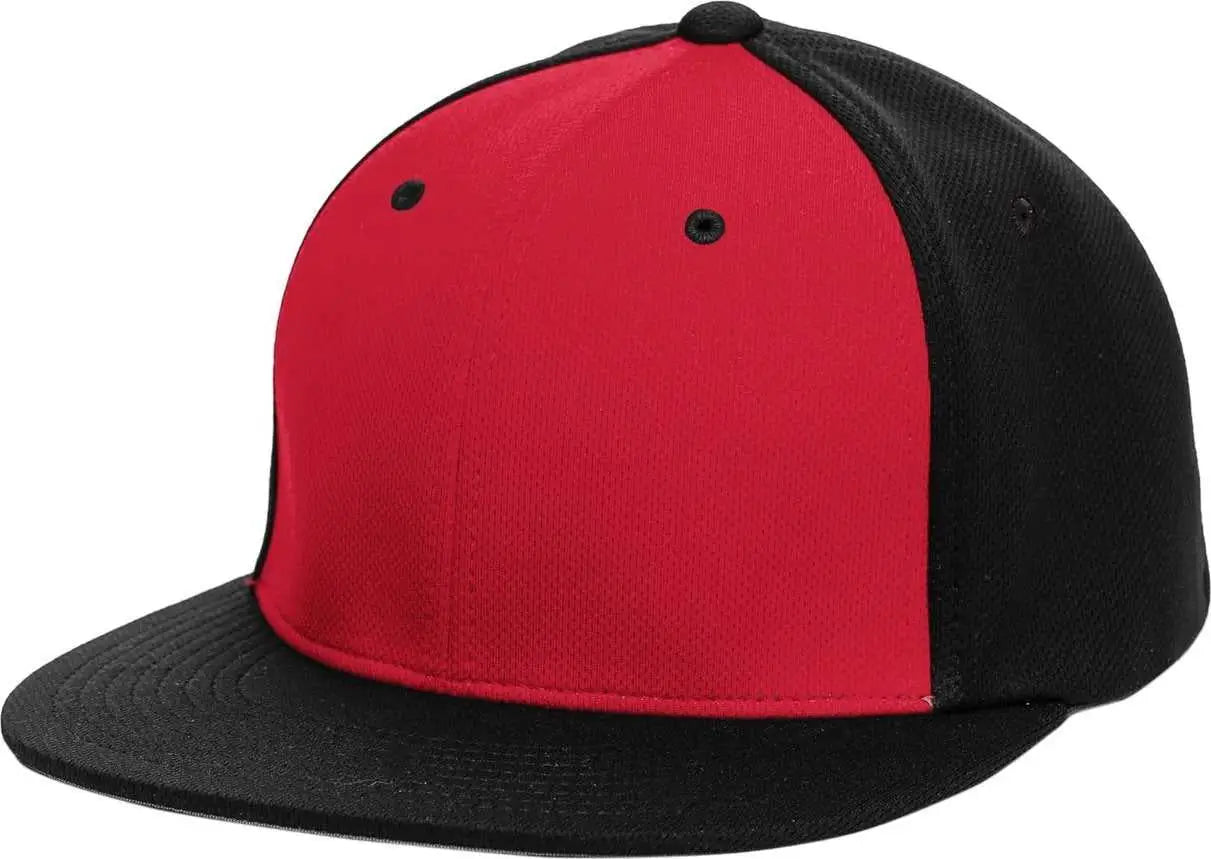 Pacific Headwear ES342 Premium P-Tec Performance Flexfit Cap - Red Black Black - Red Black / 6 3/8’’ - 6 7/8’’