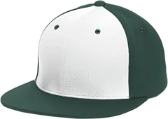 Pacific Headwear ES342 Premium P-Tec Performance Flexfit Cap - White Dark Green Dark Green