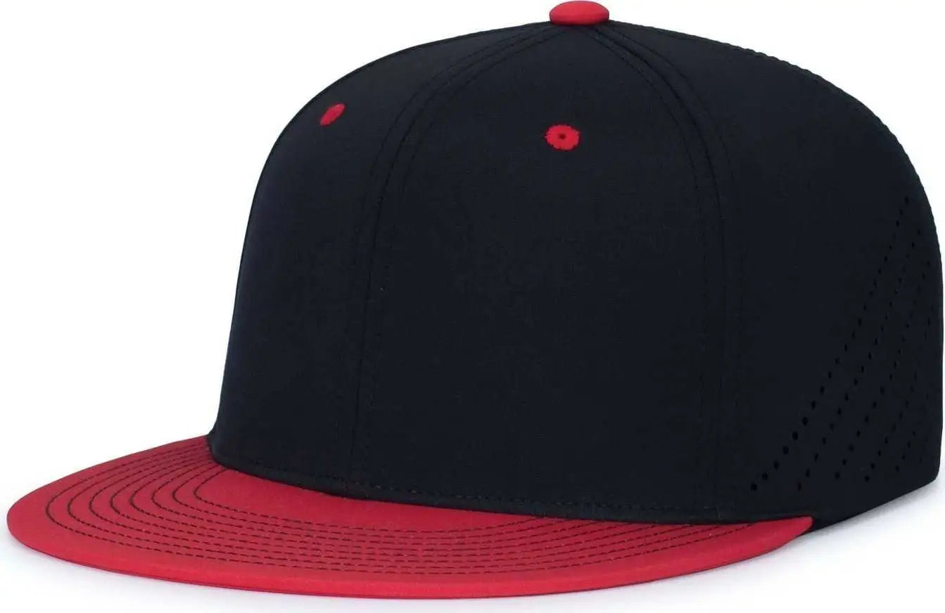 Pacific Headwear ES471 Premium Lightweight Perforated Pacflex Coolcore Cap - Black Red - Black Red / 6 1/2’’ 7’’