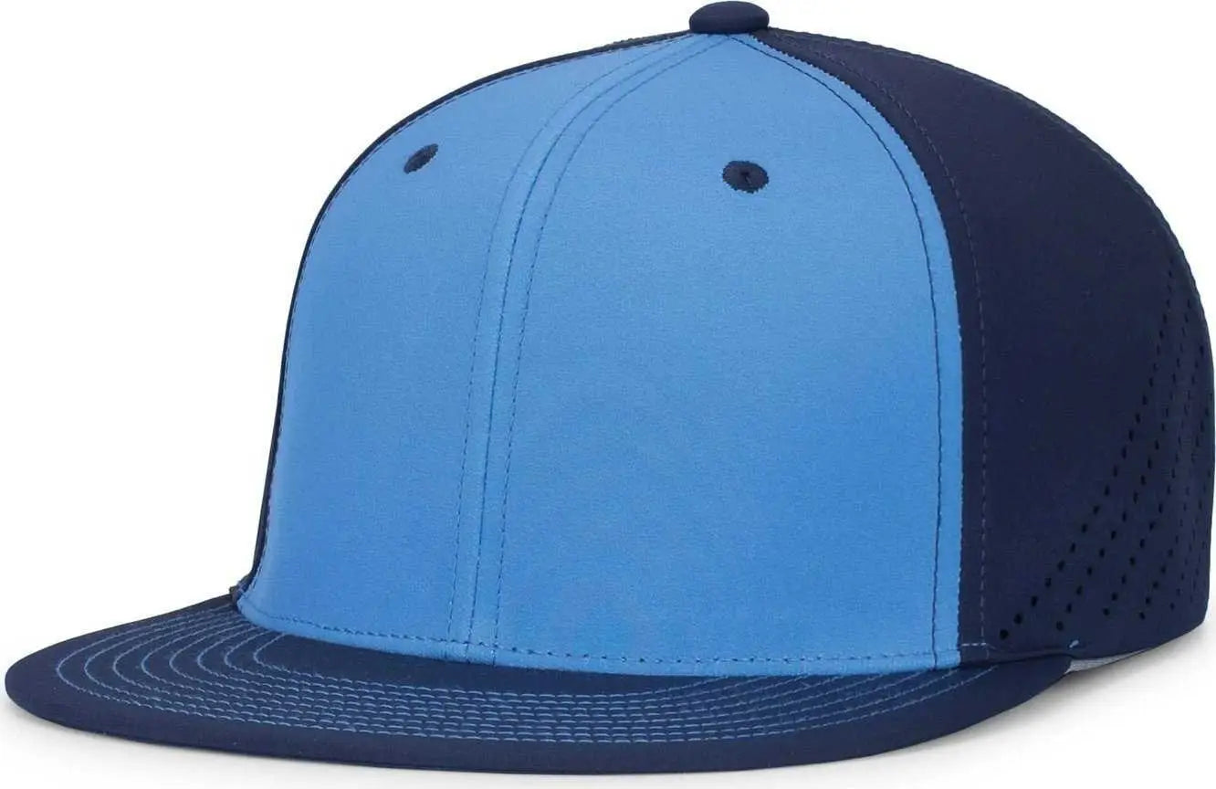 Pacific Headwear ES471 Premium Lightweight Perforated Pacflex Coolcore Cap - Columbia Blue Navy Navy - Columbia Blue
