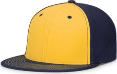 Pacific Headwear ES471 Premium Lightweight Perforated Pacflex Coolcore Cap - Gold Navy Navy - Gold Navy / 6 1/2’’ 7’’