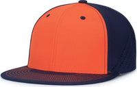 Pacific Headwear ES471 Premium Lightweight Perforated Pacflex Coolcore Cap - Orange Navy Navy - Orange Navy / 6 1/2’’