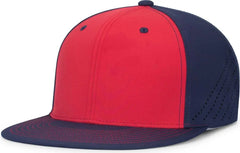 Pacific Headwear ES471 Premium Lightweight Perforated Pacflex Coolcore Cap - Red Navy Navy - Red Navy / 6 1/2’’ 7’’