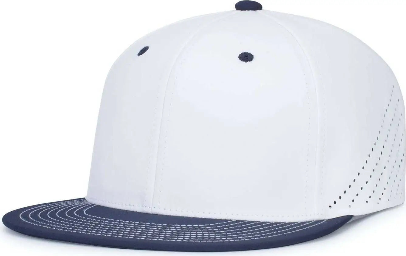 Pacific Headwear ES471 Premium Lightweight Perforated Pacflex Coolcore Cap - White Navy - White Navy / 6 1/2’’ 7’’