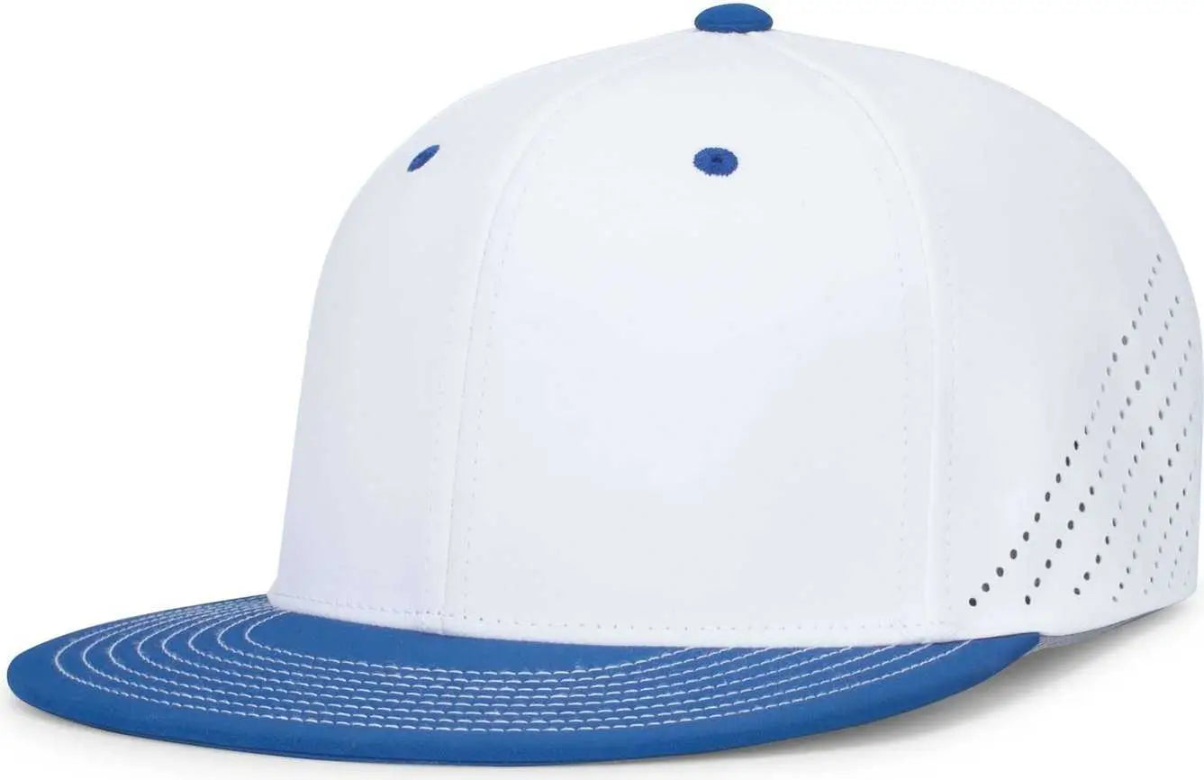 Pacific Headwear ES471 Premium Lightweight Perforated Pacflex Coolcore Cap - White Royal - White Royal / 6 1/2’’ 7’’