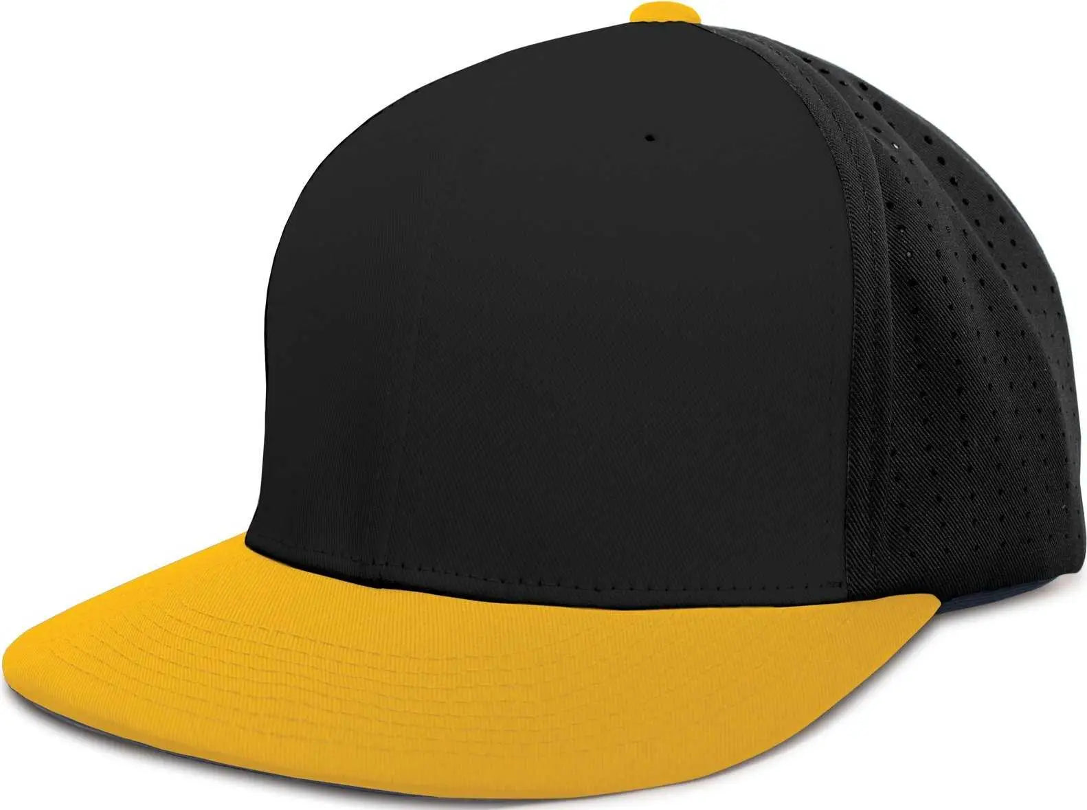 Pacific Headwear ES474 Perforated F3 Performance Flexfit Cap - Black Gold - Black Gold / 6 3/8’’ - 6 7/8’’