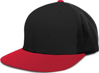 Pacific Headwear ES474 Perforated F3 Performance Flexfit Cap - Black Red - Black Red / 6 3/8’’ - 6 7/8’’