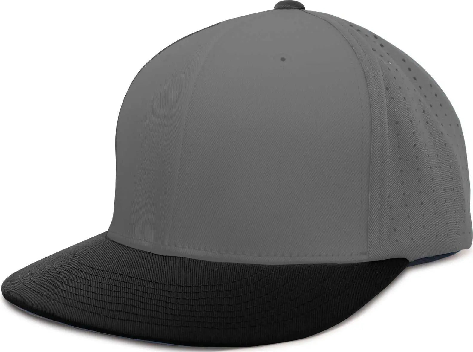 Pacific Headwear ES474 Perforated F3 Performance Flexfit Cap - Graphite Black - Graphite Black / 6 3/8’’ - 6 7/8’’
