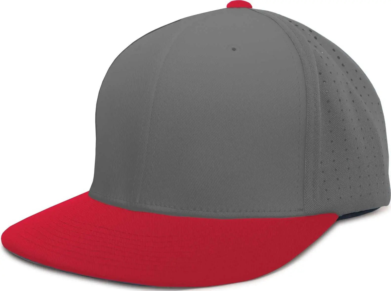 Pacific Headwear ES474 Perforated F3 Performance Flexfit Cap - Graphite Red - Graphite Red / 6 3/8’’ - 6 7/8’’