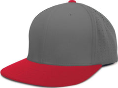 Pacific Headwear ES474 Perforated F3 Performance Flexfit Cap - Graphite Red - Graphite Red / 6 3/8’’ - 6 7/8’’