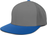 Pacific Headwear ES474 Perforated F3 Performance Flexfit Cap - Graphite Royal - Graphite Royal / 6 3/8’’ - 6 7/8’’