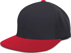 Pacific Headwear ES474 Perforated F3 Performance Flexfit Cap - Navy Red - Navy Red / 6 3/8’’ - 6 7/8’’