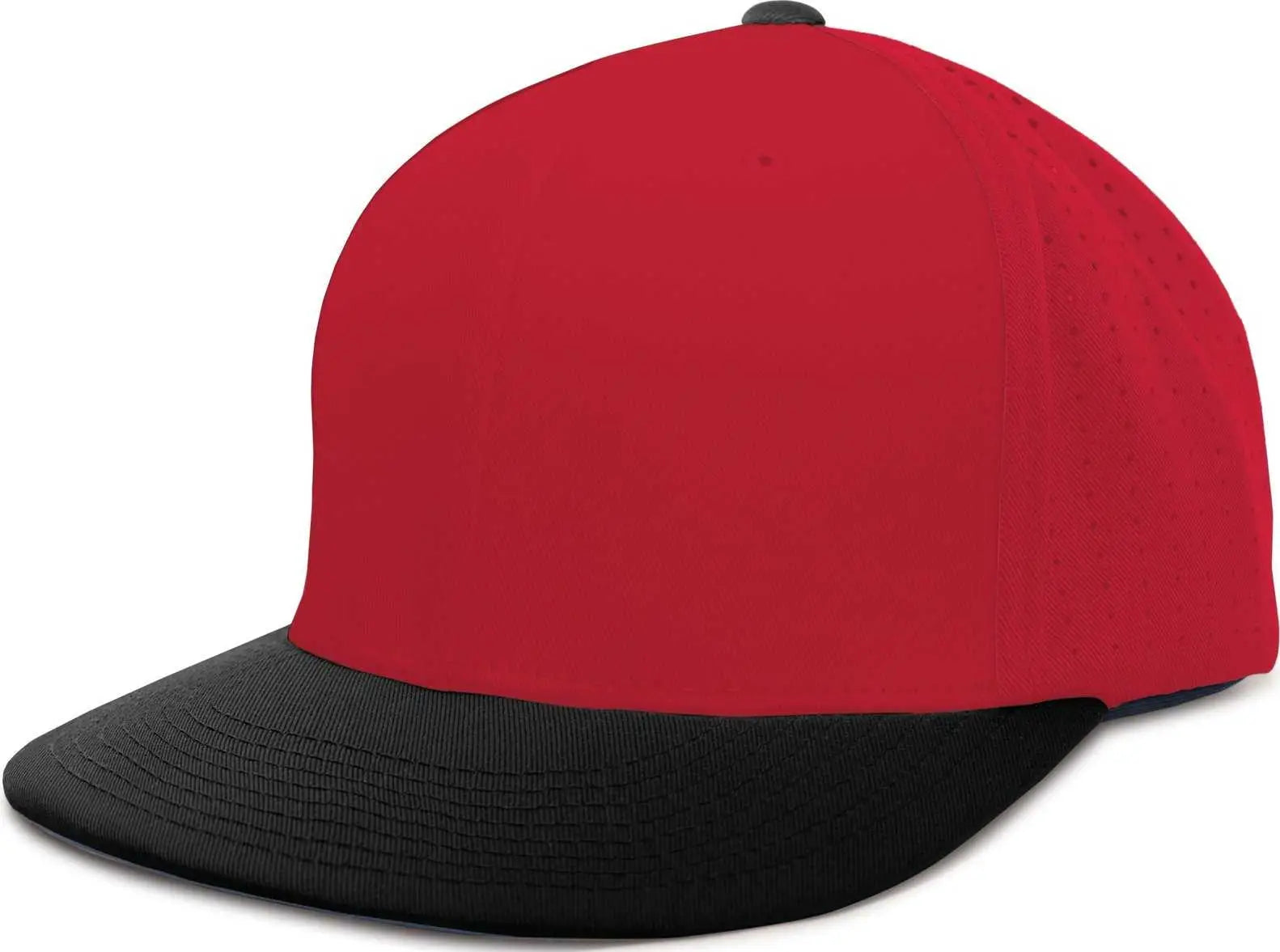 Pacific Headwear ES474 Perforated F3 Performance Flexfit Cap - Red Black - Red Black / 6 3/8’’ - 6 7/8’’