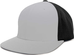 Pacific Headwear ES474 Perforated F3 Performance Flexfit Cap - Silver Black Silver - Silver Black Silver / 6 3/8’’ - 6