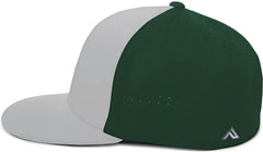 Pacific Headwear ES474 Perforated F3 Performance Flexfit Cap - Silver Dark Green Silver