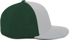Pacific Headwear ES474 Perforated F3 Performance Flexfit Cap - Silver Dark Green Silver