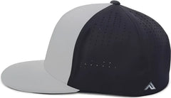 Pacific Headwear ES474 Perforated F3 Performance Flexfit Cap - Silver Navy Silver