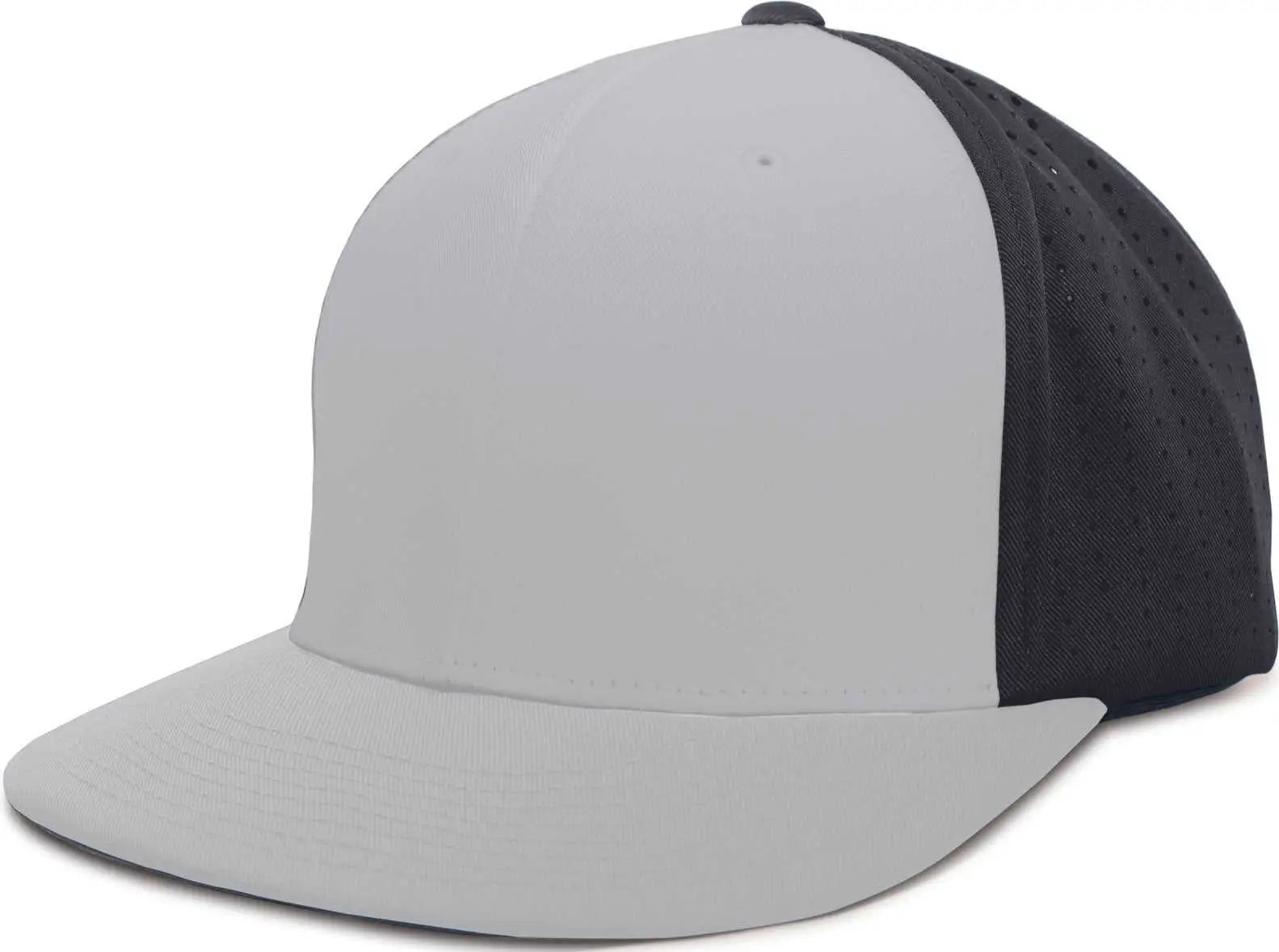 Pacific Headwear ES474 Perforated F3 Performance Flexfit Cap - Silver Navy Silver - Silver Navy Silver / 6 3/8’’ - 6
